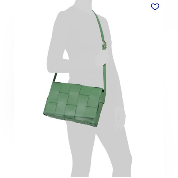 Isadora Made in Italy Kelly Green Woven Leather Crossbody Bag - Picture 5 of 17